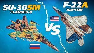 F-22 Raptor Vs Su-30SM Flanker-H Modern Thrust Vectoring Dogfight | Digital Combat Simulator | DCS |