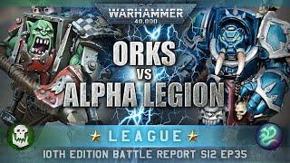 Orks vs Chaos Space Marines (Alpha Legion) Warhammer 40K Battle Report 10th Edition 2000pts