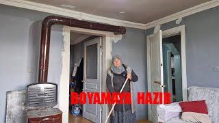 TAMİRATA BAŞLADIK SOBAYI TEMİZLEDİK ALÇI TAMİRATI YAPTIK