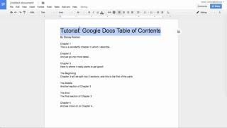 Google Docs: Table of Contents, Headers, & Outline Tool