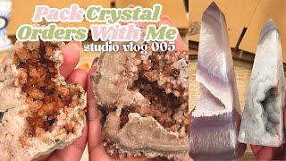 Pack Crystal Orders with me! Crystal Business Studio Vlog! Crystal Studio Vlog #005 ColdbrewCrystals