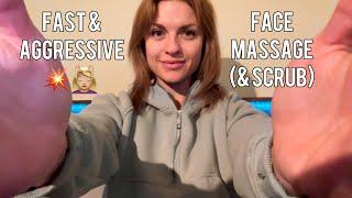 FAST & AGGRESSIVE FACE MASSAGE & SCRUB ASMR