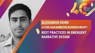 Best Practices in Emergent Narrative Design / Alexander Horn,  Ubisoft Reflections