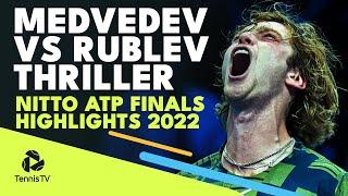 THRILLING Daniil Medvedev vs Andrey Rublev Highlights | Nitto ATP Finals 2022