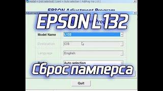 Epson L132 Сброс памперса Adjustment Program