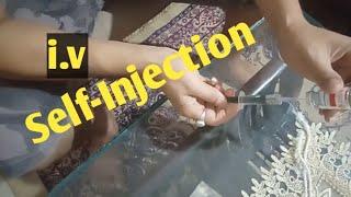 How to inject  i.v. injection to yourself   || #whatilearntoday || Injektion || حقن