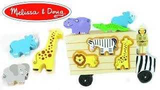 Melissa and Doug toys animal rescue shape sorting truck | animal escape!