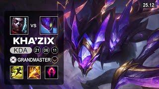 Kha'Zix vs Ekko Jungle - KR Grandmaster - Patch 25.12 Season 15