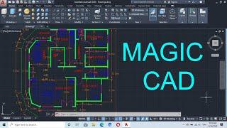 Complete 2d plan drawing, Magic AutoCAD 2020