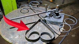 VERY SECRET !! Learn The Easiest Way To Roll And Bend Iron Flatbar |Bending Tricks|| Metal Bender