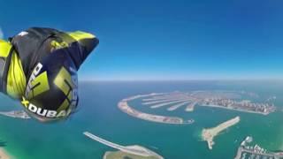 Wingsuit 360 degree video over Dubai