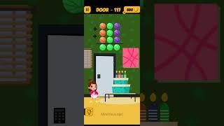 #escape door :  The 4 digit Code door - 117 four colour balls candles a girl