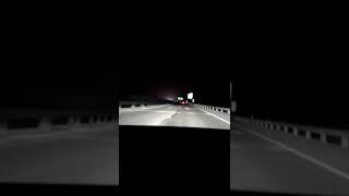 Led headlight lights test on Freeway