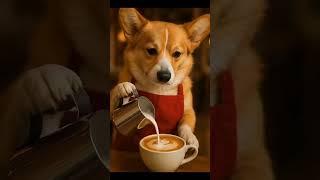 Cute Dog, Cozy Café, and a Cat Family #dog #shorts #cuteanimals