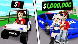 1$ & 1.000.000$ POLICE CAR (Funny Moments) BrookhavenRP | Gwen Roblox Español