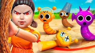 Игра в Кальмара с Incredibox Sprunki! Кукла из Игры в Кальмара VS Дюрпл vs Бруд vs Орен vs Саймон