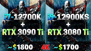 Core i7 12700K + RTX 3090 Ti vs Core i9 12900KS + RTX 3080 Ti | PC Gameplay Benchmark Tested