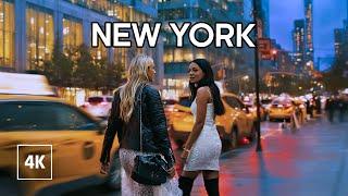 Relaxing Evening Walk in NEW YORK - Manhattan at Night, Walking Tour 4k