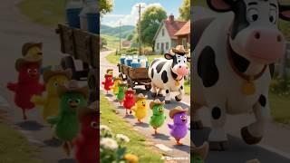 Cowboy Chicks Parade Behind a Dancing Milk Cow Cart #shorts