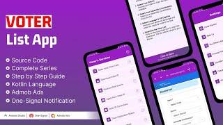 #1 | Voter List App |  How to Create App using Kotlin in Android Studio | Voter List App Source Code
