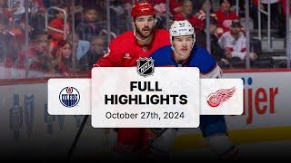 Oilers at Red Wings | October 27, 2024 | NHL Full Game Highlights