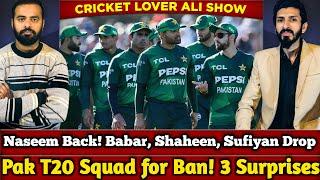 Pak Announced Squad for Bangladesh T20s | Babar, Shaheen & Sufiyan Drop | Naseem Return