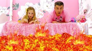 The Floor is Lava with Nastya and Dad