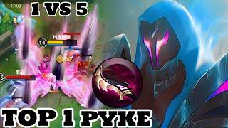 Wild Rift Pyke - Top 1 Pyke HARD CARRY Gameplay Rank Challenger