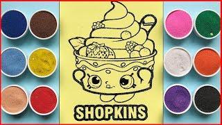 Sand painting shopkins / How to coloring shopkins ice cream so cute / Sand art/Bumble Bee TV