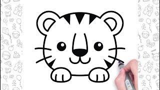 Drawing tiger for children | Bolalar uchun yo'lbars chizish | Рисование тигра для детей