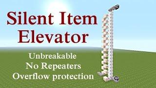 Minecraft Tutorial : Silent Item Elevator Unbreakable