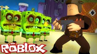 EVIL SPONGEBOB ZOMBIE ATTACK IN ROBLOX! (Roblox Terror in Bikini Bottom Ep 1)