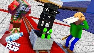 BALDI'S BASICS & BOTTLE FLIP CHALLENGE and Stupid Jokes in Minecraft