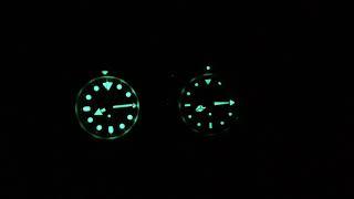 Lume on Grand Seiko 200m 9F Diver sbgx335 vs Seiko Tuna 300m