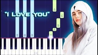 Billie Eilish - I Love You Piano Tutorial EASY