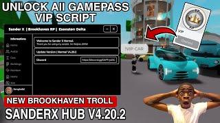 Brookhaven Script SanderxHub Unlock All Gamepass Vip Gui |Hydrogen,Fluxus,Arceus x Mobile