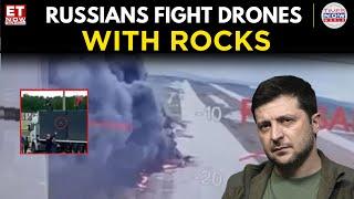 Stone vs. Drone: Russian Civilians Hail Heroes After Foiling Kamikaze Strike Near Fuel Depot | Watch