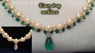 Easy drop necklace tutorial/DIY beaded necklace/beaded jewelry making