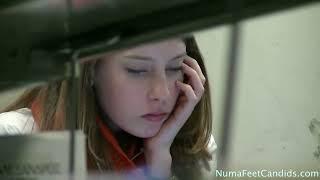 Library girl feet secretly recorded..!!
