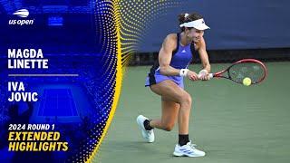 Magda Linette vs. Iva Jovic Extended Highlights | 2024 US Open Round 1