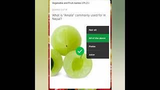 Vegetable and Fruit Names (pt.2). in hich quiz app answers help tech view