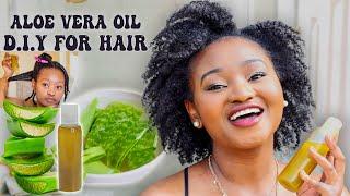 I TRIED ALOE VERA OIL | How to make aloe vera oil for hair growth at home | Tsholo Phoka