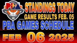 PBA Standings today as of February 5, 2025 | PBA Game results | PBA Schedules February 6, 2025