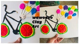 #clayart #how to use clay#diy cycle art#easy clay craft#wallhanging craft ideas out of clay