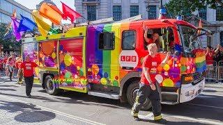 Fire & Rescue , Ambulance and Police at Pride In London 2017 parade!