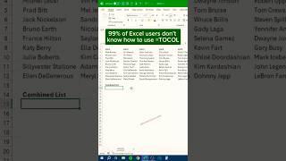 TOCOL in excel ‼️ #shorts #computer #excel #exceltips
