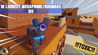 Top 10  loudest Roblox Arsenal Megaphone (Boombox) IDs/Codes(Toxic/Triggering)!