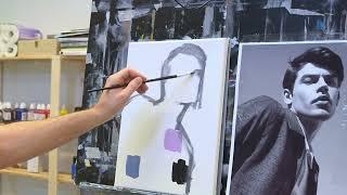 Sketching with paint. Painting with acrylics for beginners.