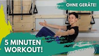 5 Minuten Workout! - Schnelle Bauch, Beine, Po Pilates-Übungen - Fit in 5 Minuten!