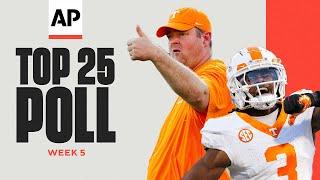 AP Top 25 Poll Released: Tennessee up to No. 5 after dominant win at Oklahoma | Week 5 Poll Analysis